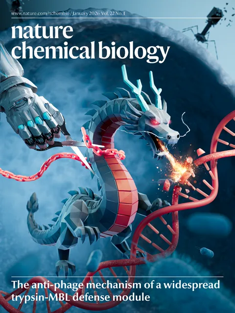 Nature Chemical Biology 抗噬菌体免疫与蛋白水解调控封面视觉设计