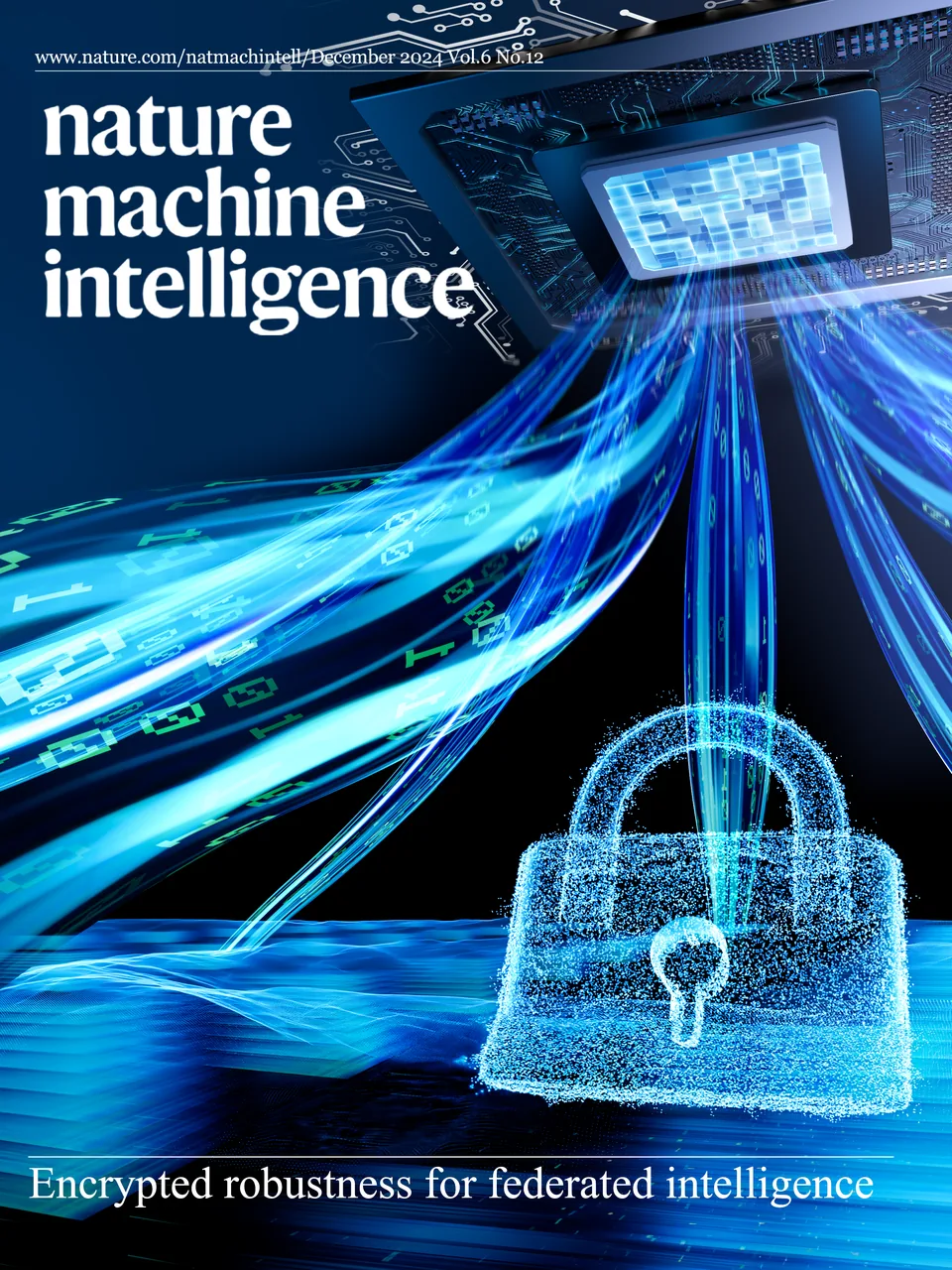 Nature Machine Intelligence 芯片数据加密封面视觉设计